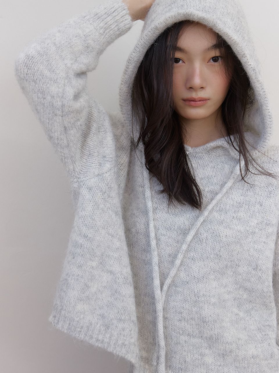 アズベーシック ウールニットフーディ（メランジグレー） | ASURA | HANA(ハナ) #9