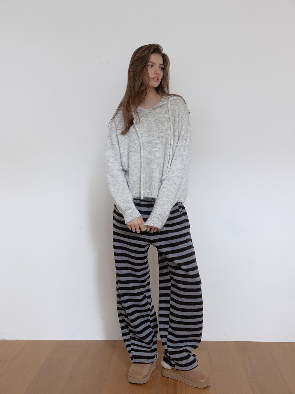 アズベーシック ウールニットフーディ（メランジグレー） | ASURA | HANA(ハナ) #11