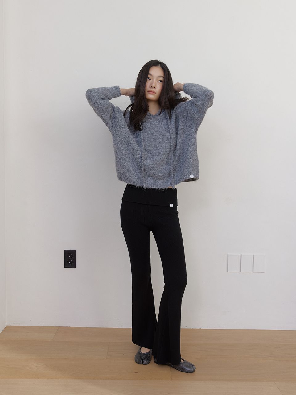 アズベーシック ウールニットフーディ（チャコール） | ASURA | HANA(ハナ) #2