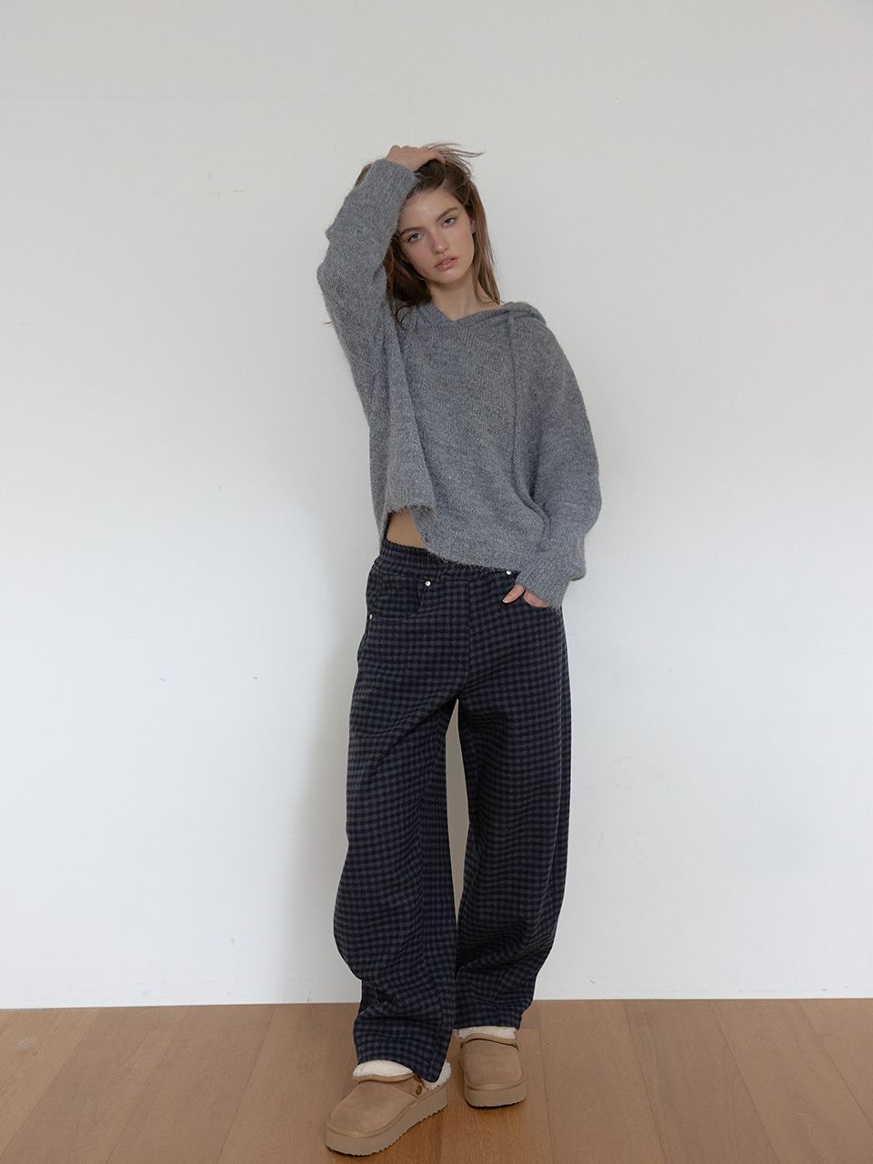 アズベーシック ウールニットフーディ（チャコール） | ASURA | HANA(ハナ) #9