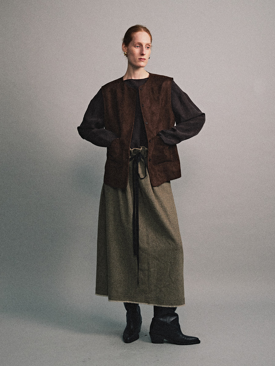 HERRINGBONE WRAP SKIRT | ETHOS | HANA(ハナ) #7