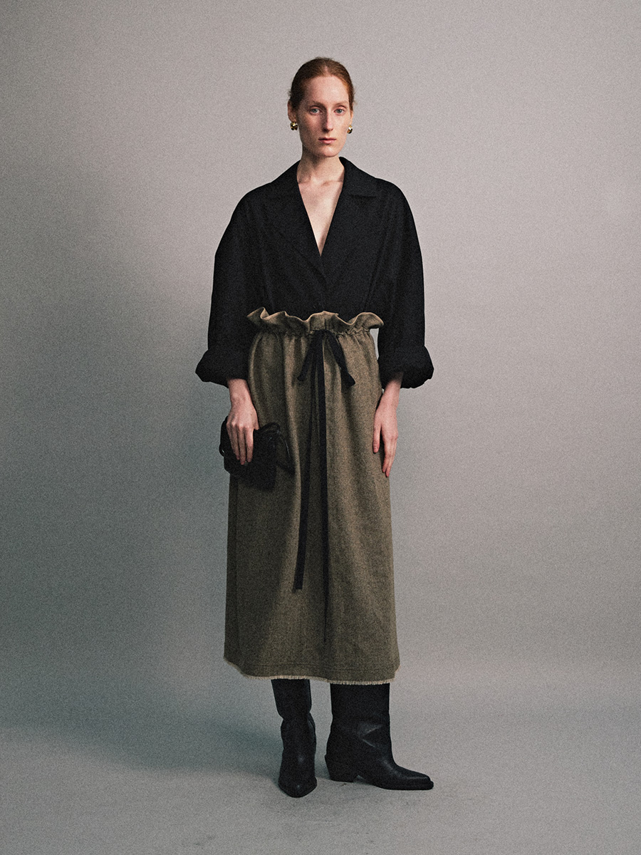 HERRINGBONE WRAP SKIRT | ETHOS | HANA(ハナ) #3