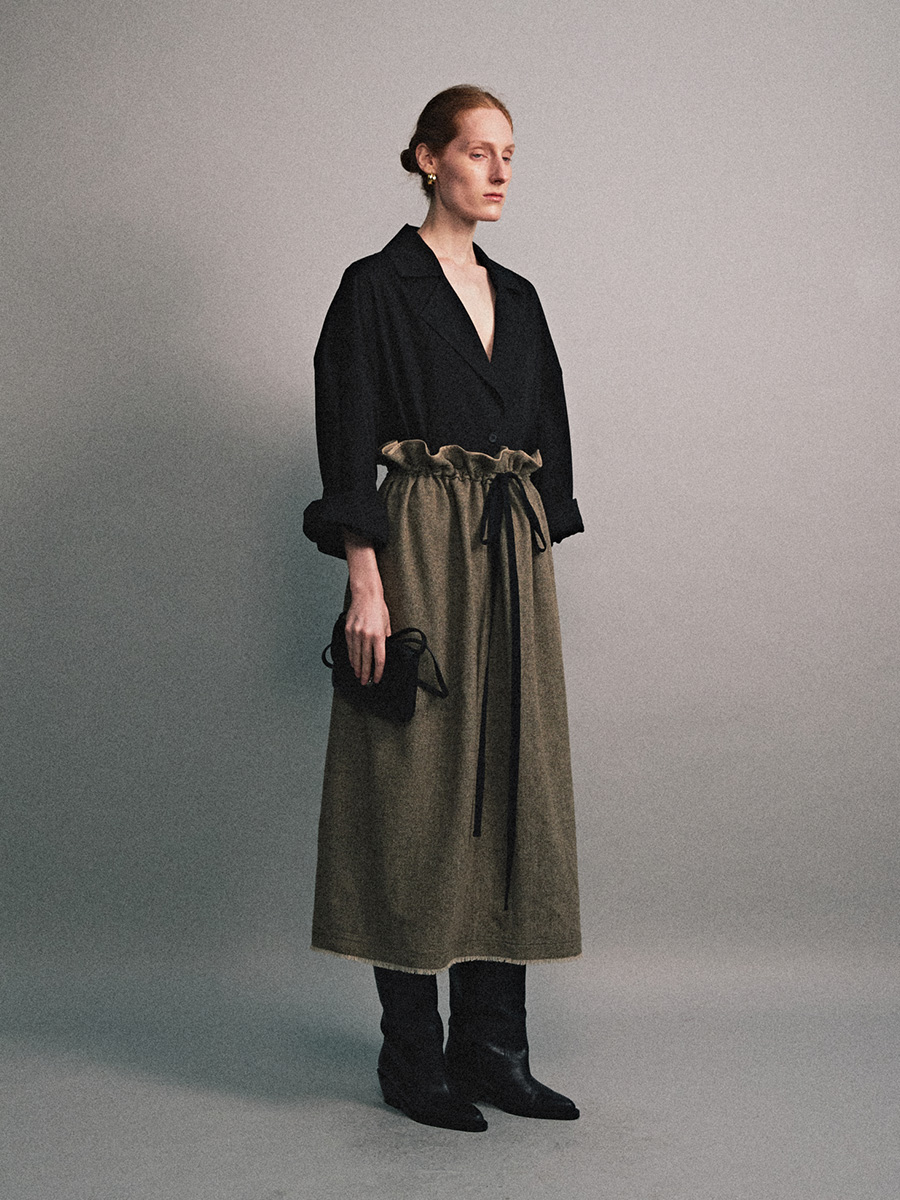 HERRINGBONE WRAP SKIRT | ETHOS | HANA(ハナ) #4