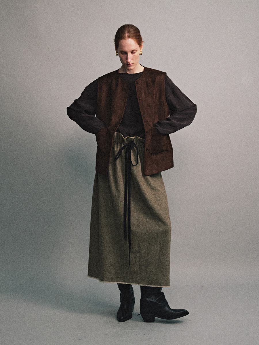 HERRINGBONE WRAP SKIRT | ETHOS | HANA(ハナ) #6