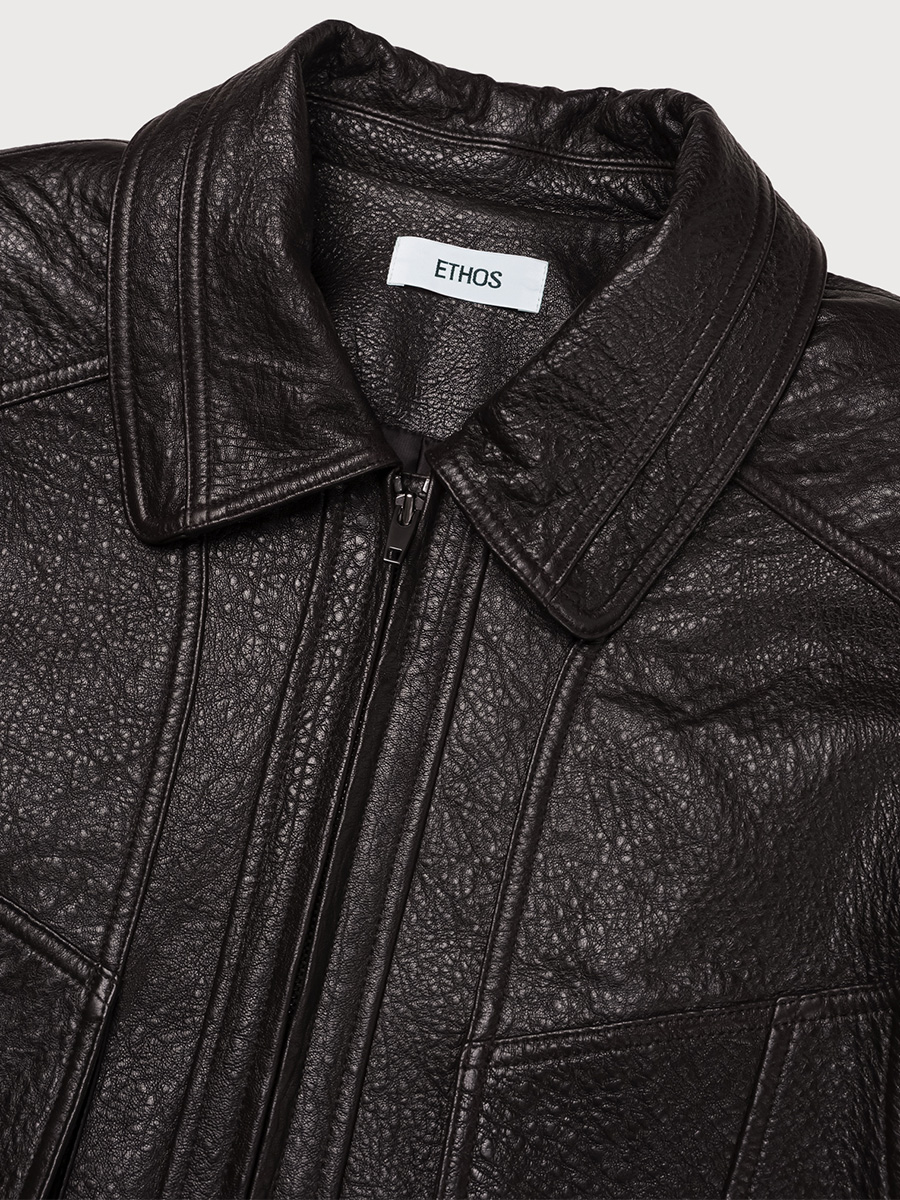 BASKET LEATHER JACKET_DEEP BROWN | ETHOS | HANA(ハナ) #3