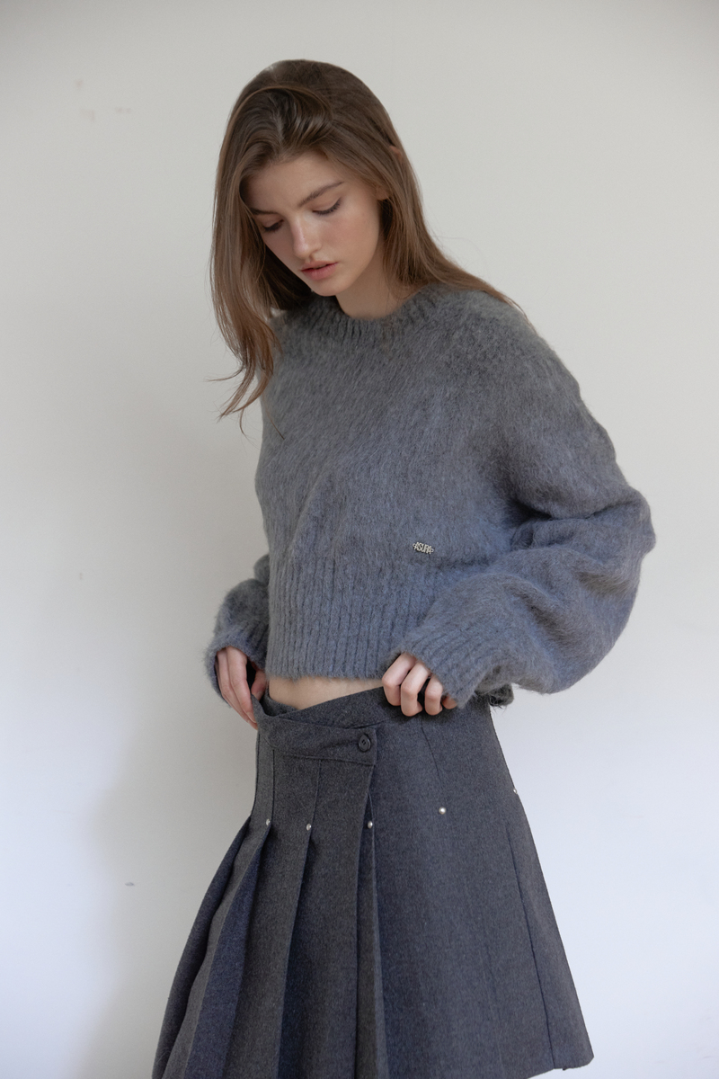 ヘアリーブラシニット (グレー) | ASURA | HANA(ハナ)