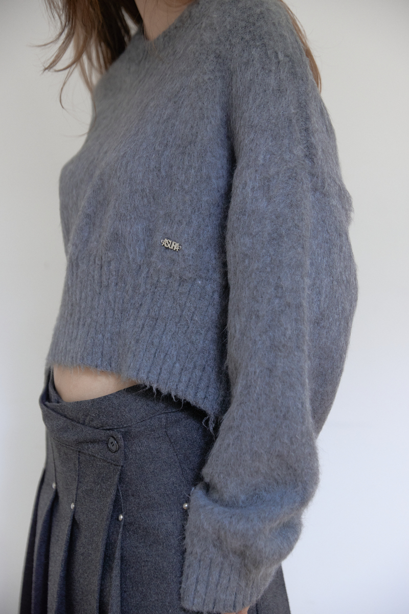 ヘアリーブラシニット (グレー) | ASURA | HANA(ハナ)