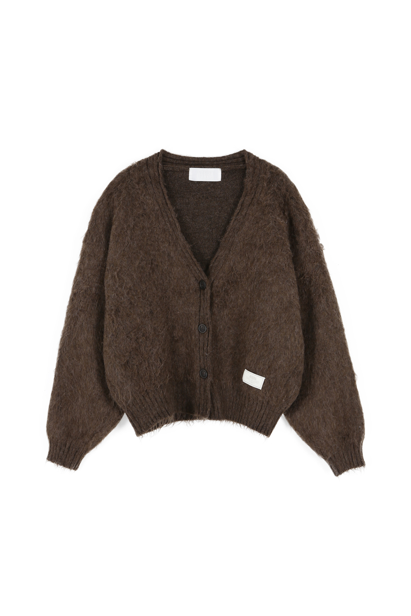 ヘアリーブラシ ショートカーディガン (ブラウン) | ASURA | HANA(ハナ)