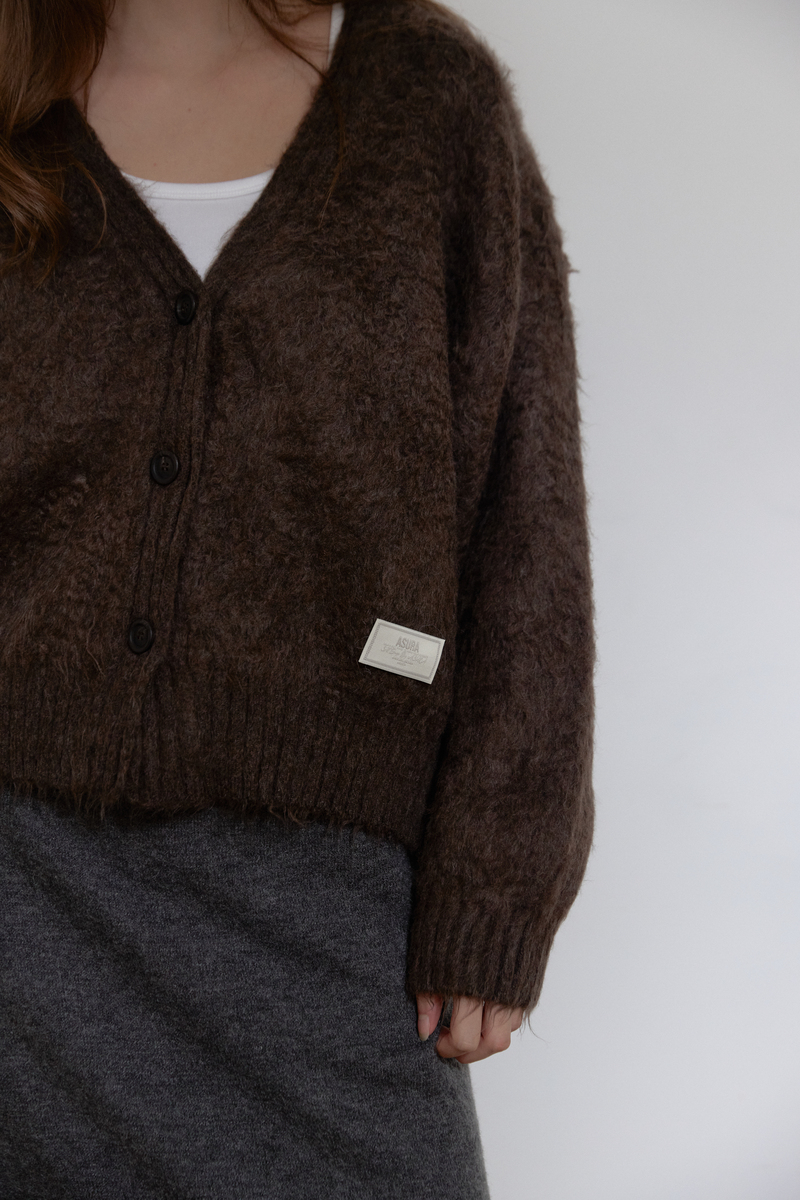 ヘアリーブラシ ショートカーディガン (ブラウン) | ASURA | HANA(ハナ) #11