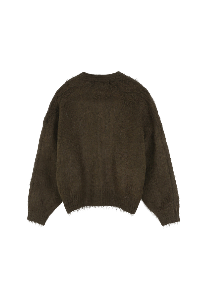 ヘアリーブラシ ショートカーディガン (カーキ) | ASURA | HANA(ハナ) #15