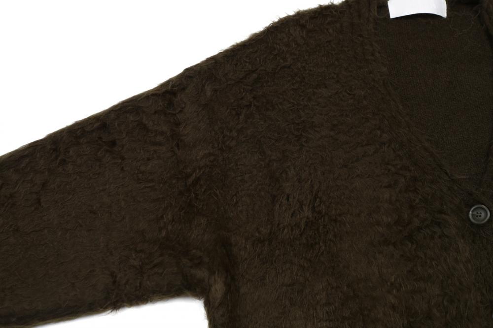 ヘアリーブラシ ショートカーディガン (カーキ) | ASURA | HANA(ハナ) #17