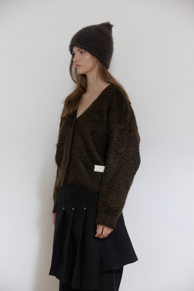 ヘアリーブラシ ショートカーディガン (カーキ) | ASURA | HANA(ハナ) #3
