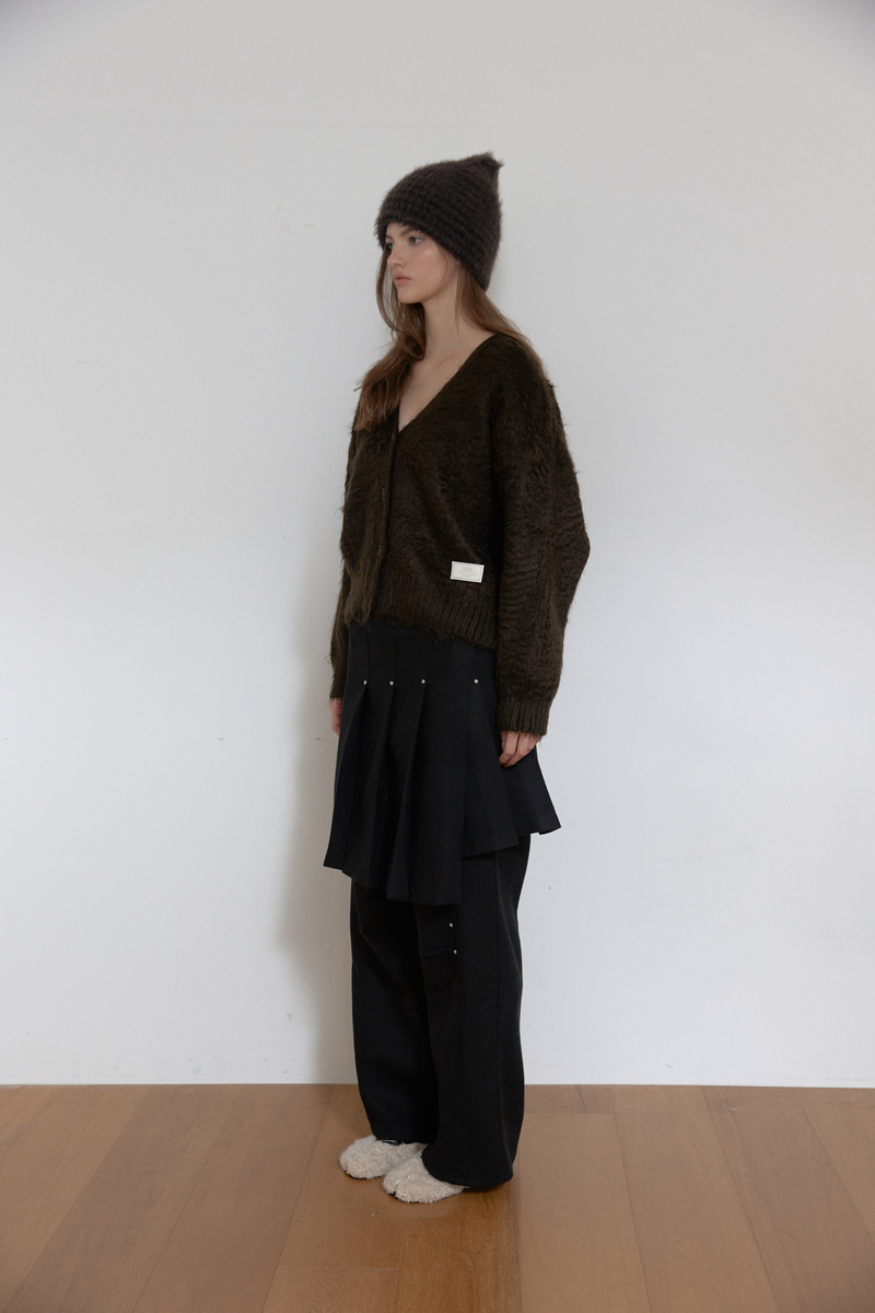 ヘアリーブラシ ショートカーディガン (カーキ) | ASURA | HANA(ハナ) #4