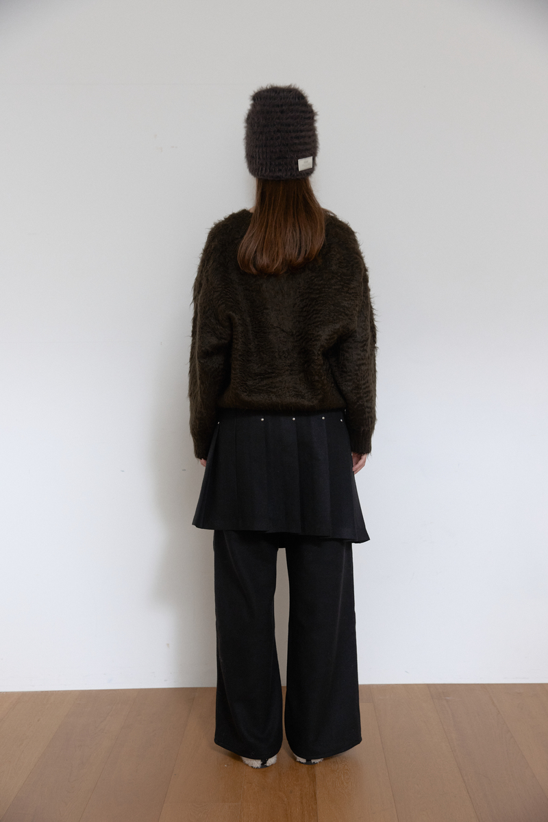 ヘアリーブラシ ショートカーディガン (カーキ) | ASURA | HANA(ハナ) #5