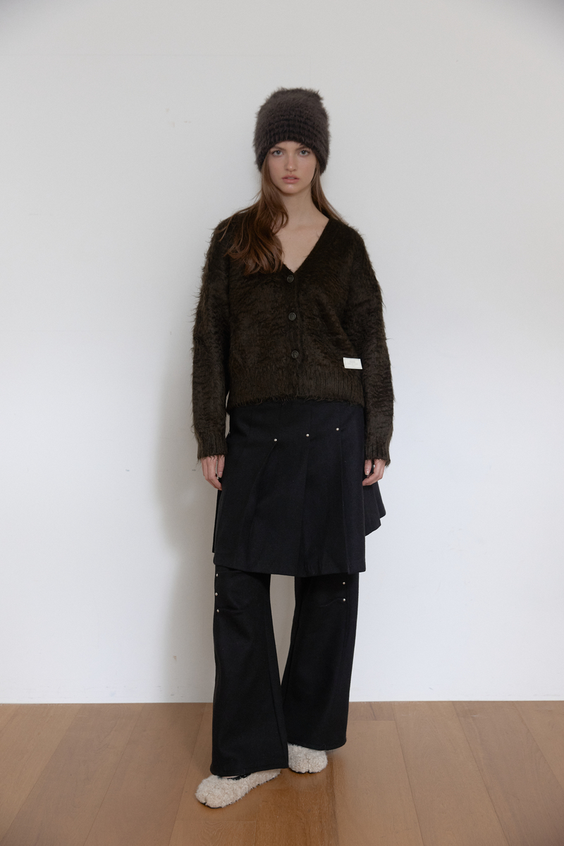 ヘアリーブラシ ショートカーディガン (カーキ) | ASURA | HANA(ハナ) #7