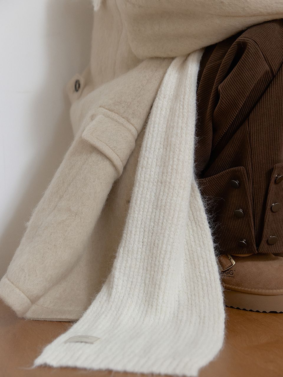 ウールニットマフラー（アイボリー） | ASURA | HANA(ハナ) #12