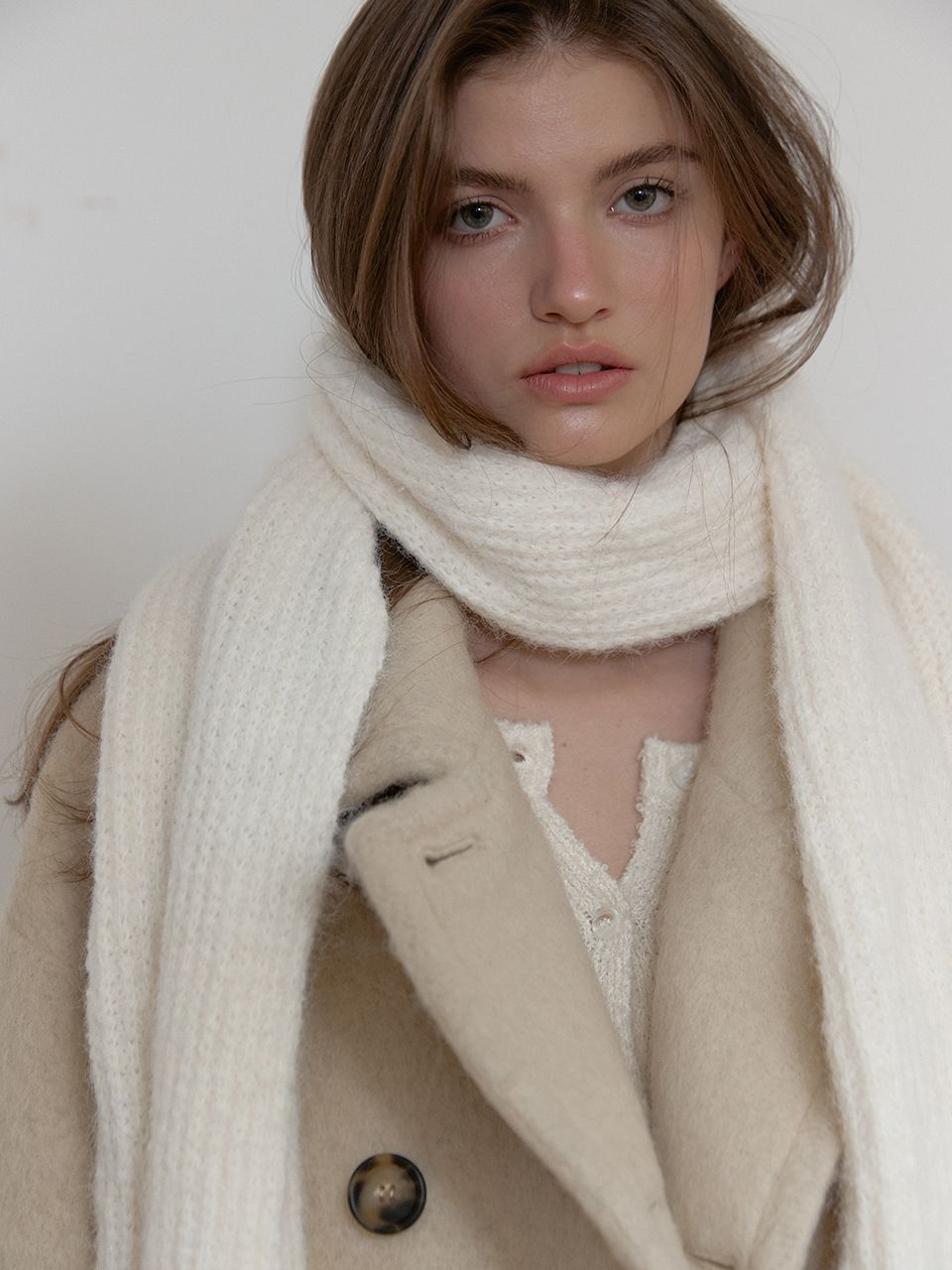 ウールニットマフラー（アイボリー） | ASURA | HANA(ハナ) #13