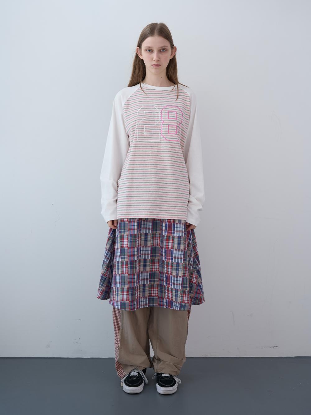 チェックブロックトラックパンツ (ベージュ) | ENZO BLUES | HANA(ハナ) #7