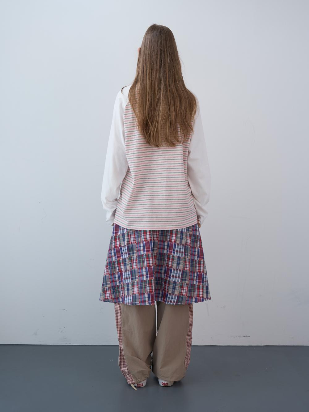 チェックブロックトラックパンツ (ベージュ) | ENZO BLUES | HANA(ハナ) #9