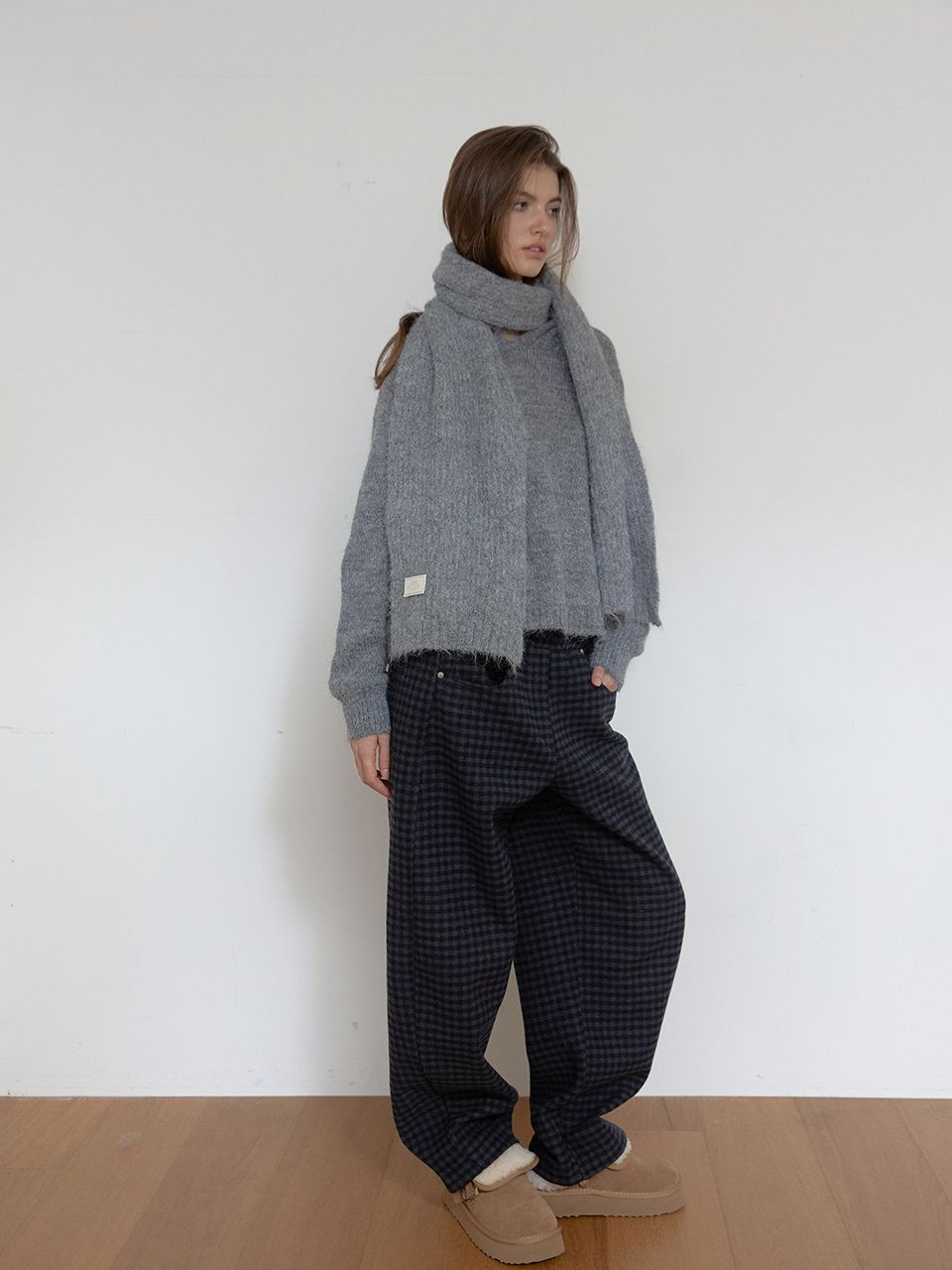 ウールニットマフラー（グレー） | ASURA | HANA(ハナ) #2