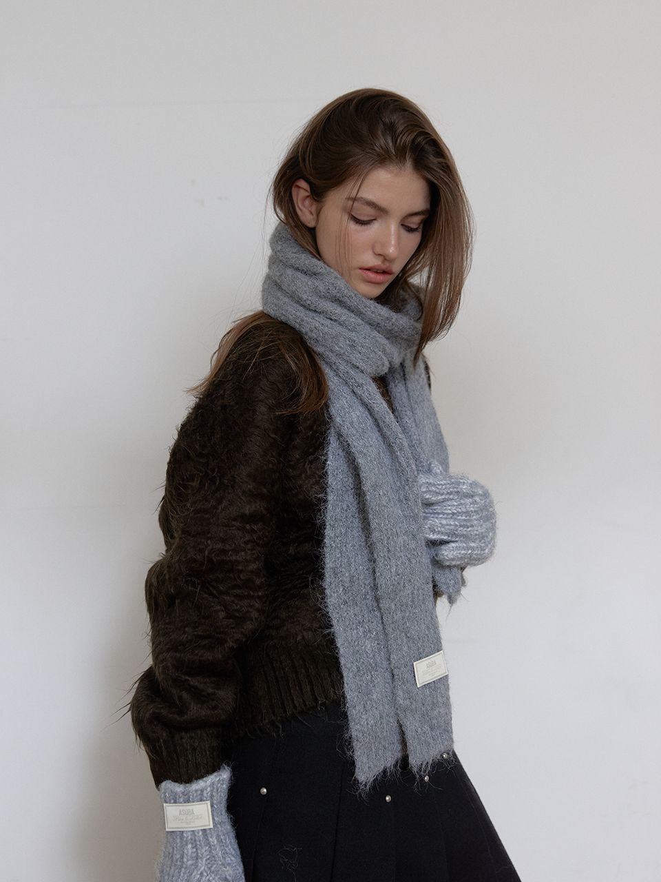 ウールニットマフラー（グレー） | ASURA | HANA(ハナ) #3