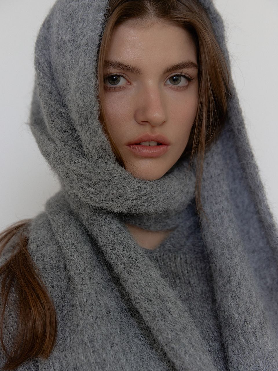 ウールニットマフラー（グレー） | ASURA | HANA(ハナ) #12