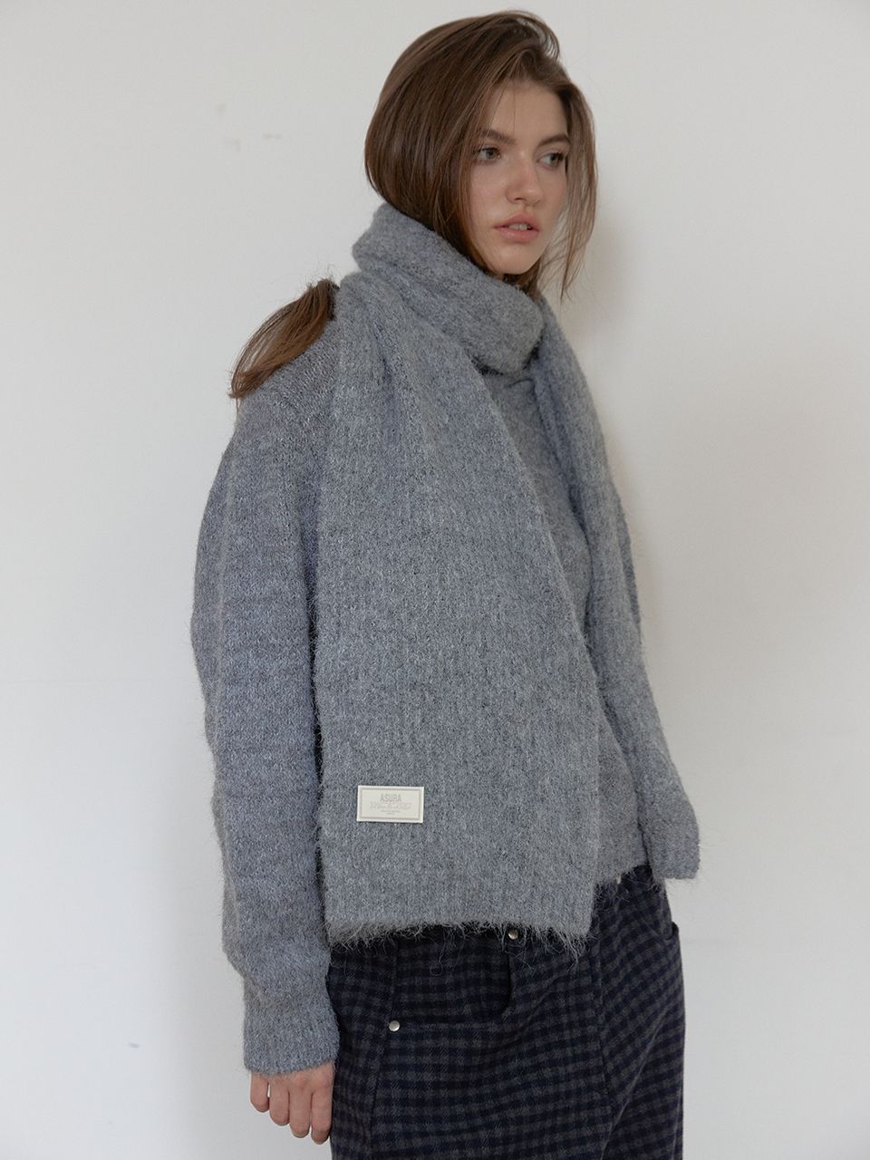 ウールニットマフラー（グレー） | ASURA | HANA(ハナ) #4