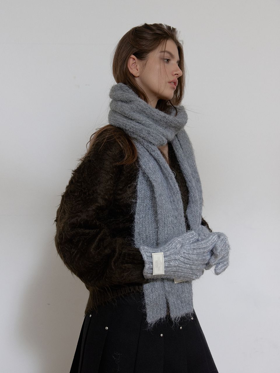 ウールニットマフラー（グレー） | ASURA | HANA(ハナ) #5