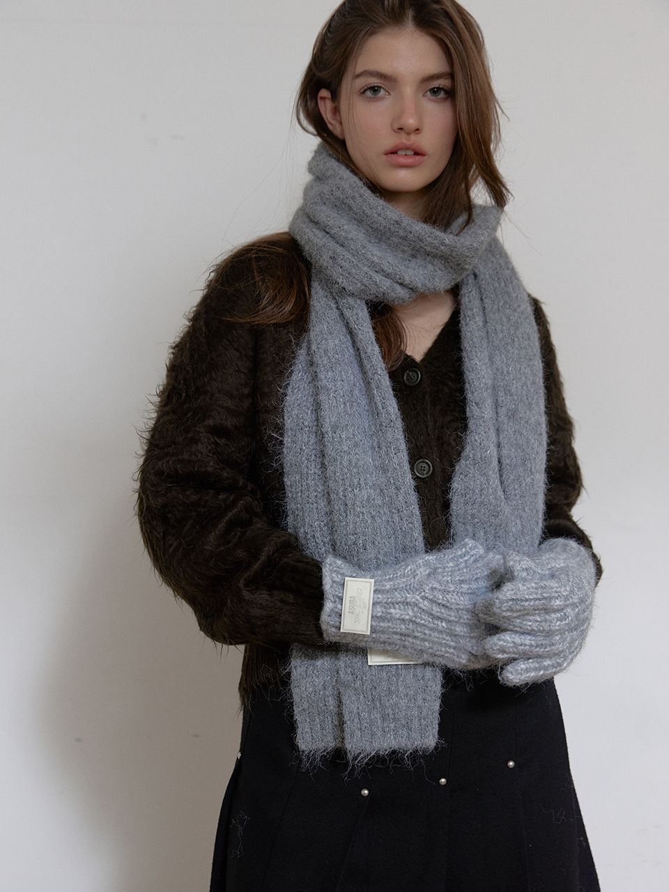 ウールニットマフラー（グレー） | ASURA | HANA(ハナ) #6