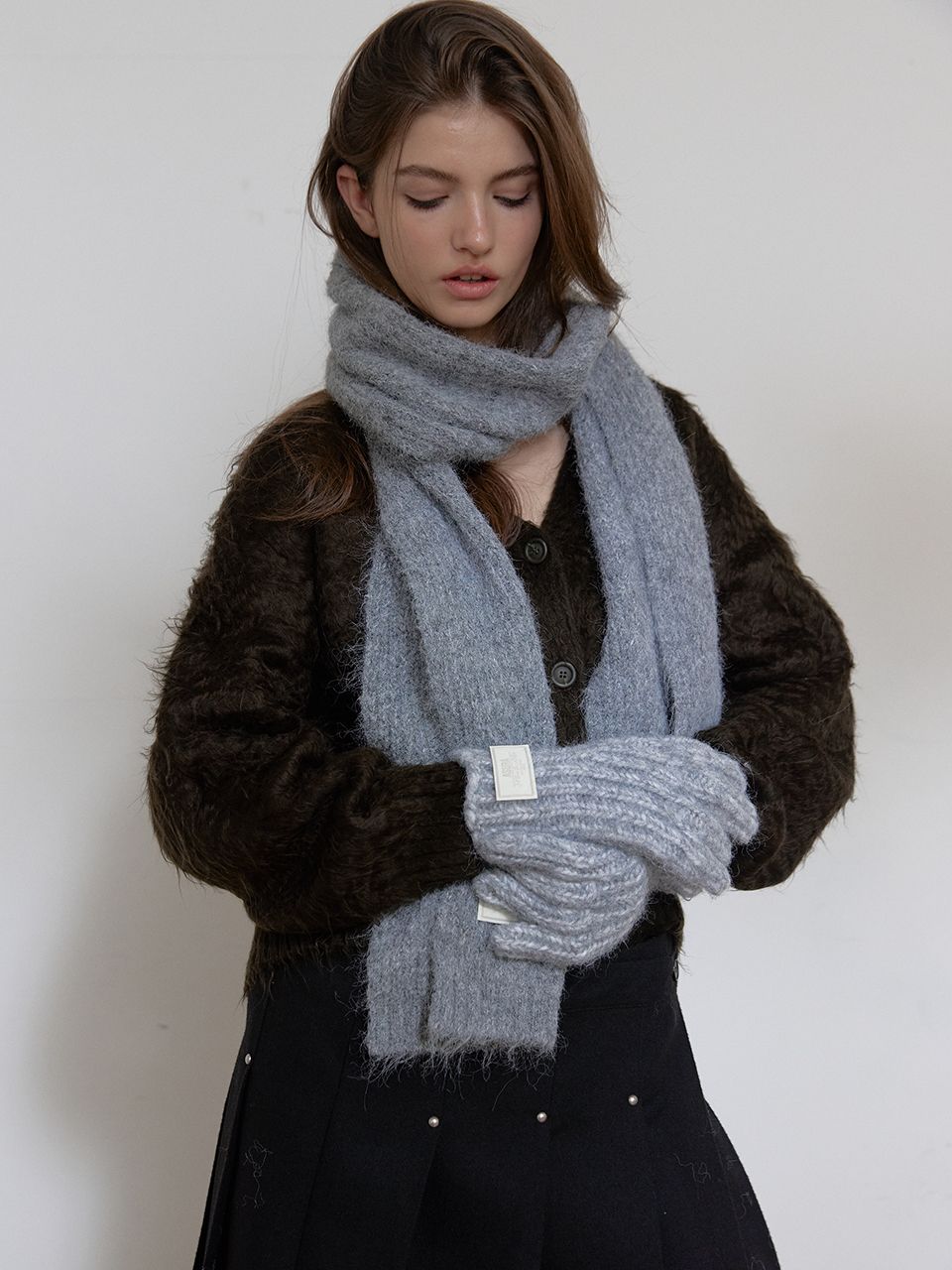 ウールニットマフラー（グレー） | ASURA | HANA(ハナ) #7