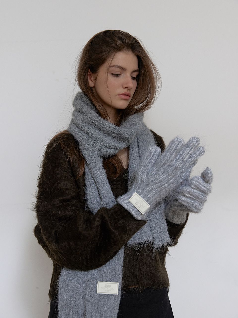 ウールニットマフラー（グレー） | ASURA | HANA(ハナ) #8