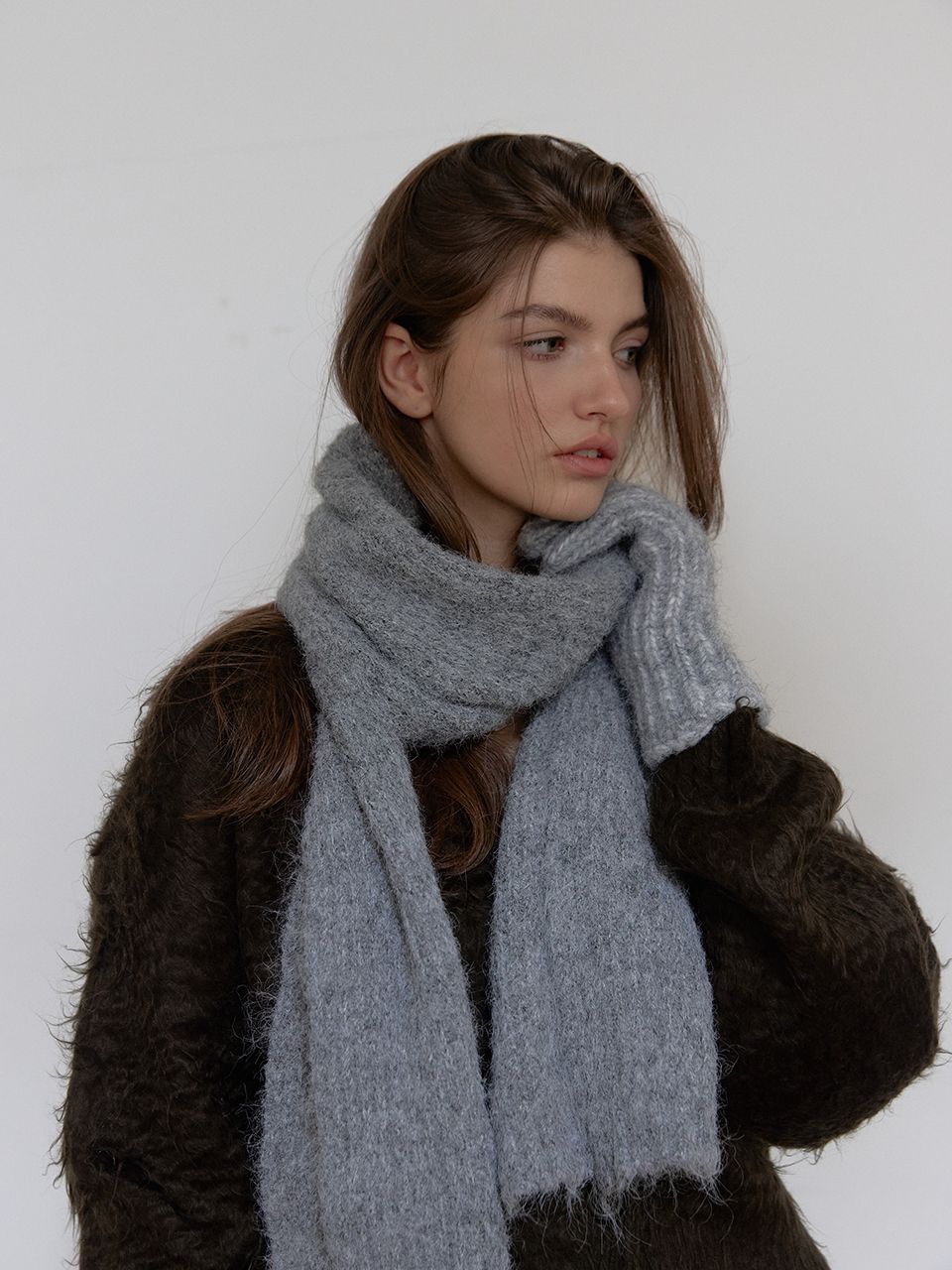 ウールニットマフラー（グレー） | ASURA | HANA(ハナ) #10