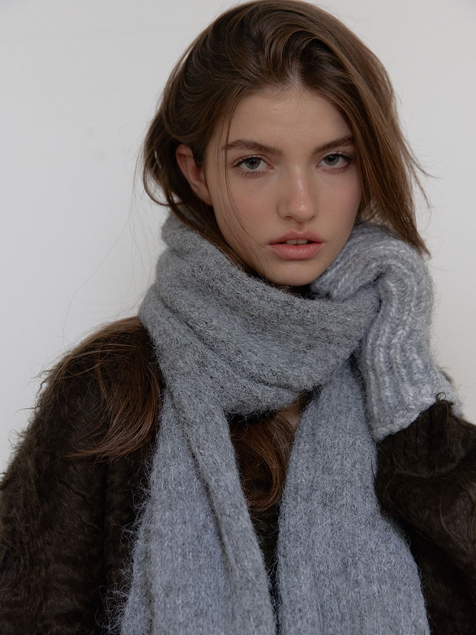 ウールニットマフラー（グレー） | ASURA | HANA(ハナ) #11