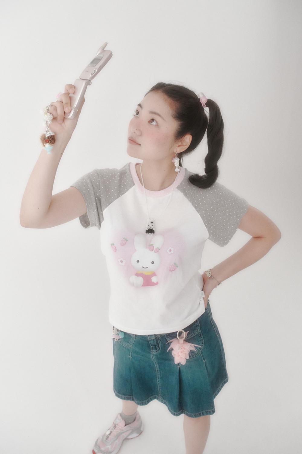[X YOUNGART] ストロベリーシードドット KIDDY ラグラン Tシャツ | Swingset | HANA(ハナ) #12
