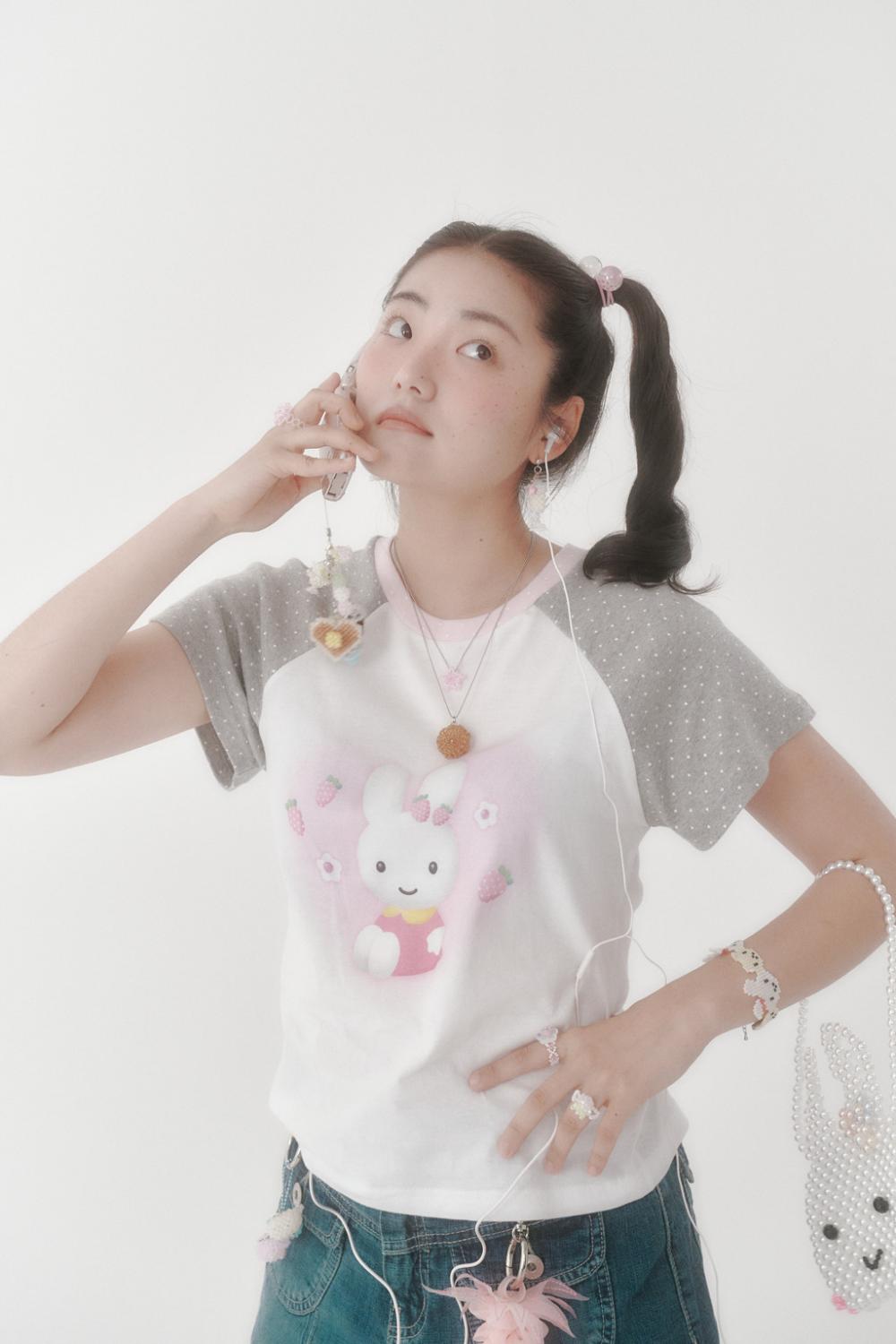 [X YOUNGART] ストロベリーシードドット KIDDY ラグラン Tシャツ | Swingset | HANA(ハナ) #5