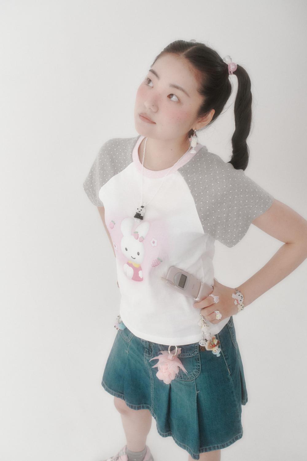 [X YOUNGART] ストロベリーシードドット KIDDY ラグラン Tシャツ | Swingset | HANA(ハナ) #6