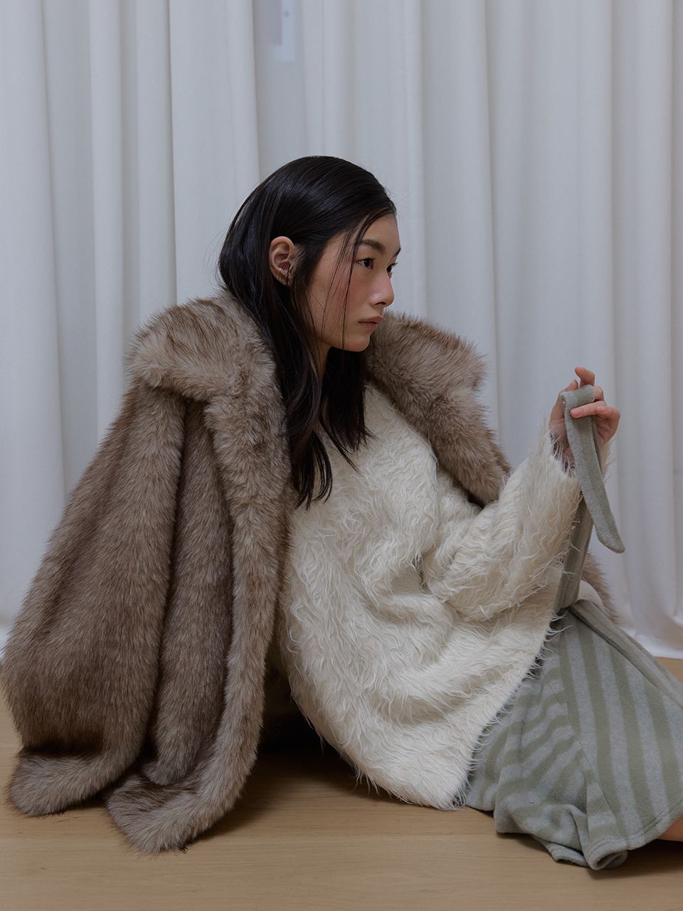 ウールヘアリーブラシVセーター (アイボリー) | ASURA | HANA(ハナ) #8