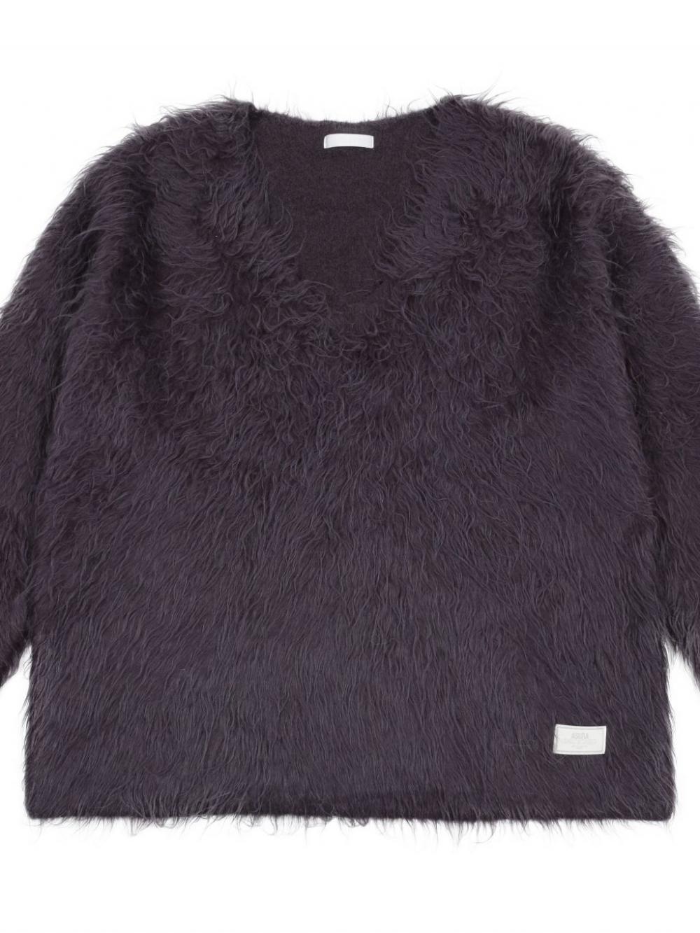 ウールヘアリーブラシVセーター (チャコール) | ASURA | HANA(ハナ) #16