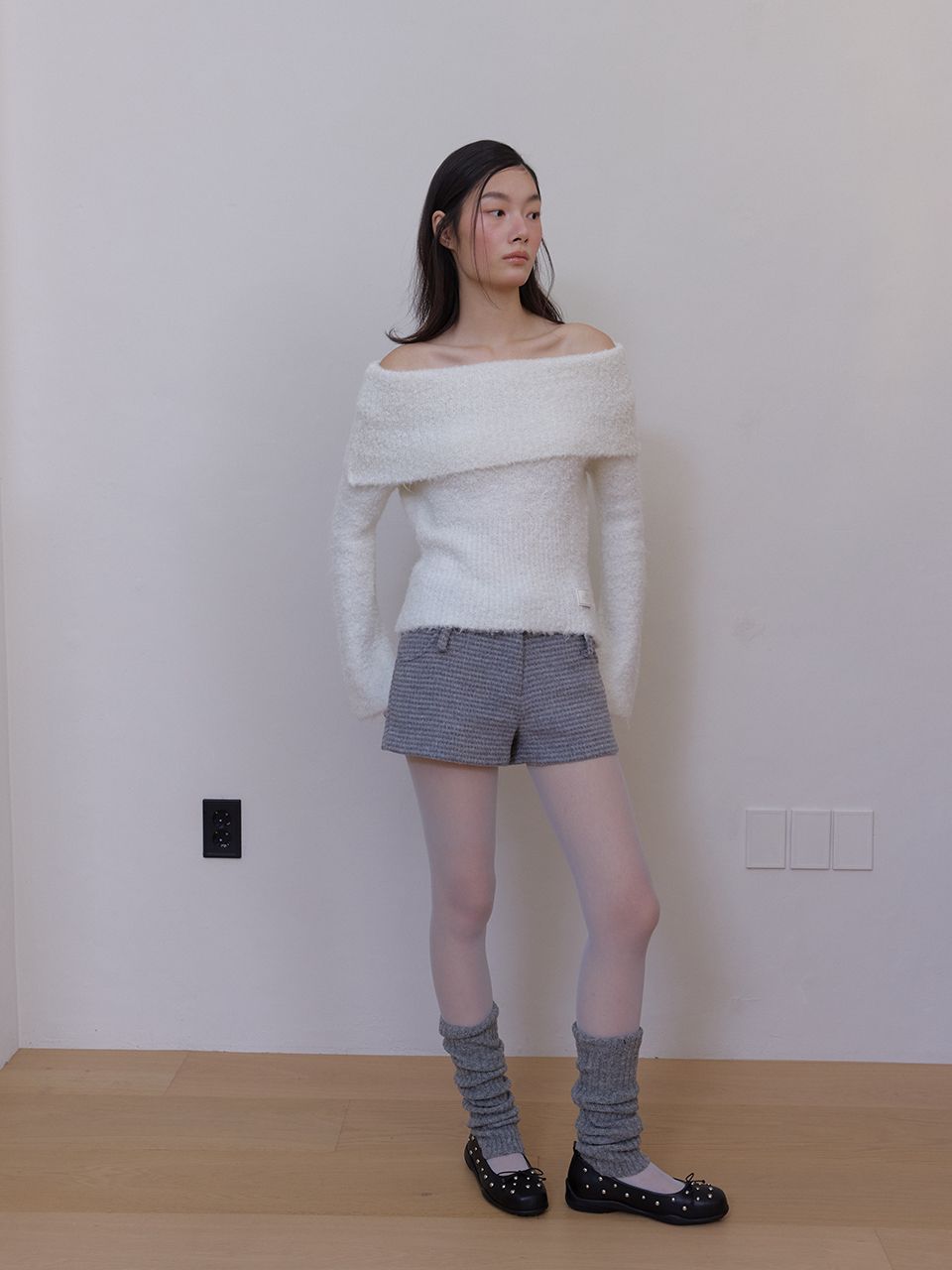 コージーウールオフショルダーニット(アイボリー) | ASURA | HANA(ハナ) #2