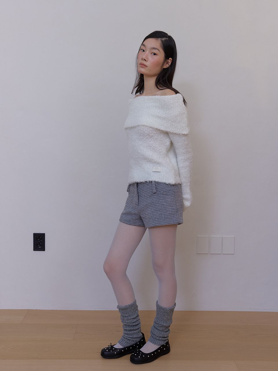 コージーウールオフショルダーニット(アイボリー) | ASURA | HANA(ハナ) #3