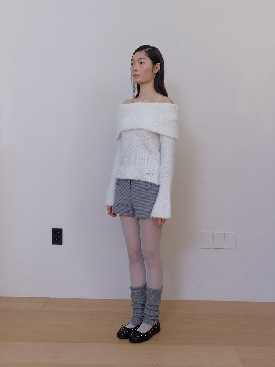 コージーウールオフショルダーニット(アイボリー) | ASURA | HANA(ハナ) #17