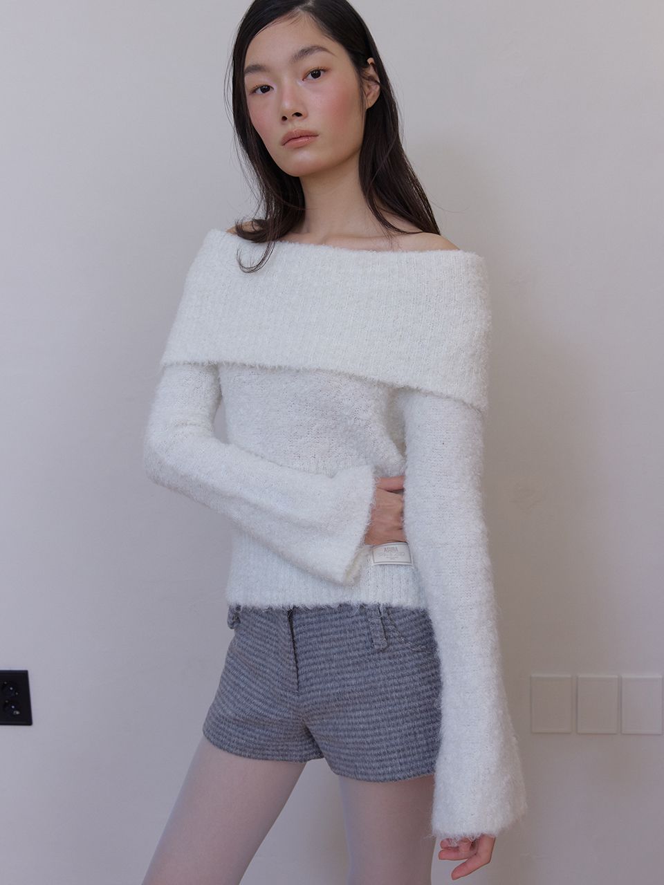 コージーウールオフショルダーニット(アイボリー) | ASURA | HANA(ハナ) #4