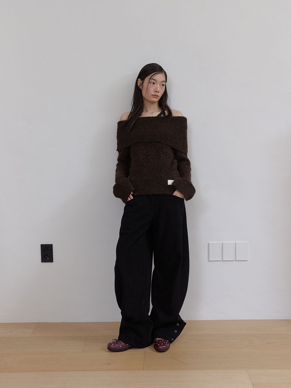 コージーウールオフショルダーニット（ブラウン） | ASURA | HANA(ハナ) #7