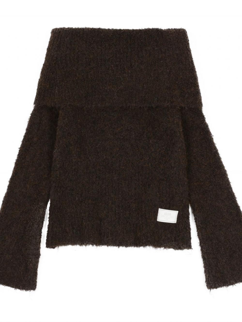 コージーウールオフショルダーニット（ブラウン） | ASURA | HANA(ハナ) #14