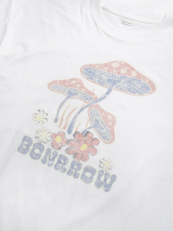 マッシュルーム Tシャツ_ホワイト | BONRROW | HANA(ハナ) #4