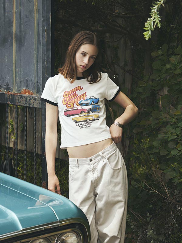 クロップ チル サンデー Tシャツ_ホワイト | BONRROW | HANA(ハナ) #6