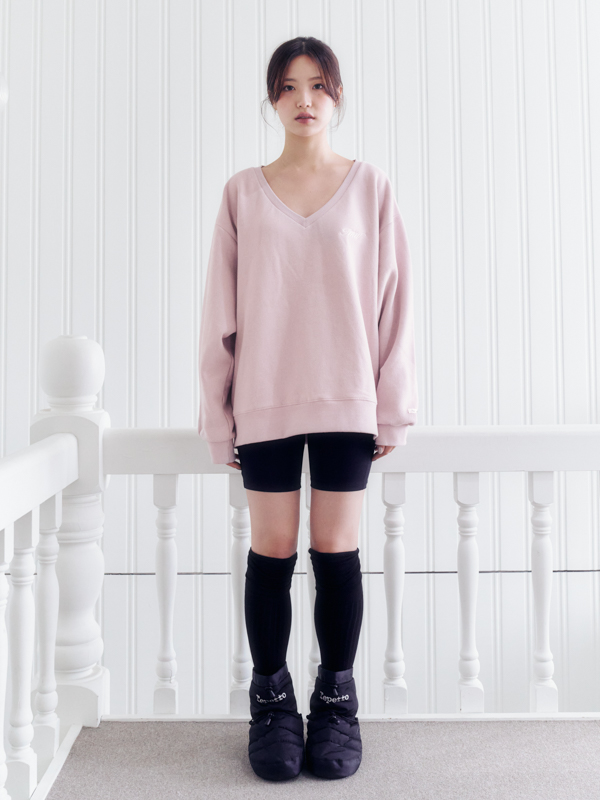 レターリングディープVネックスウェットシャツ（ピンク） | Inner museum | HANA(ハナ) #4