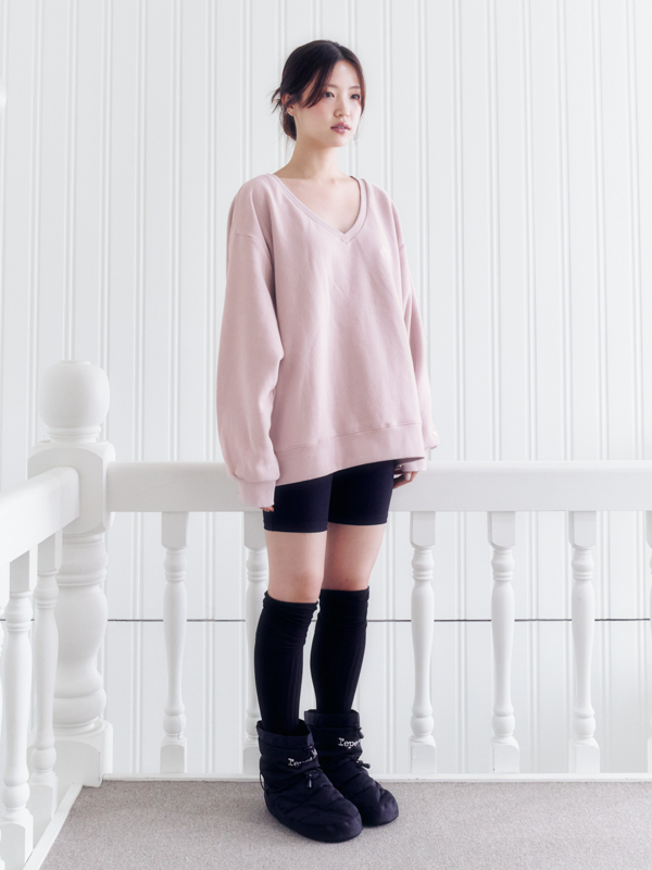 レターリングディープVネックスウェットシャツ（ピンク） | Inner museum | HANA(ハナ) #5