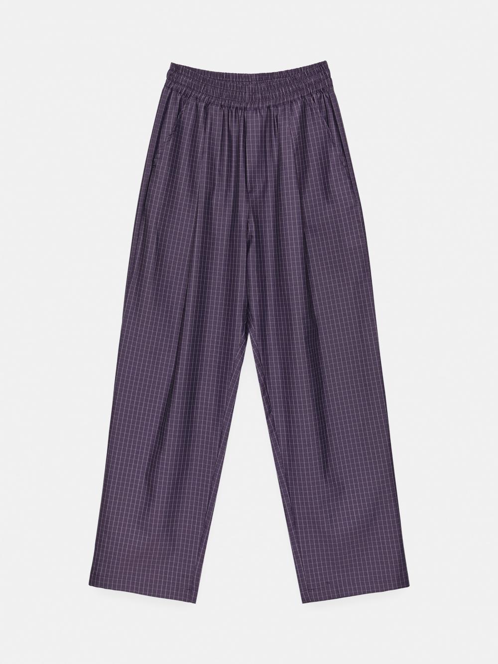 グロッシーチェックワイドバンディングパンツ (パープル) | ENZO BLUES | HANA(ハナ) #14