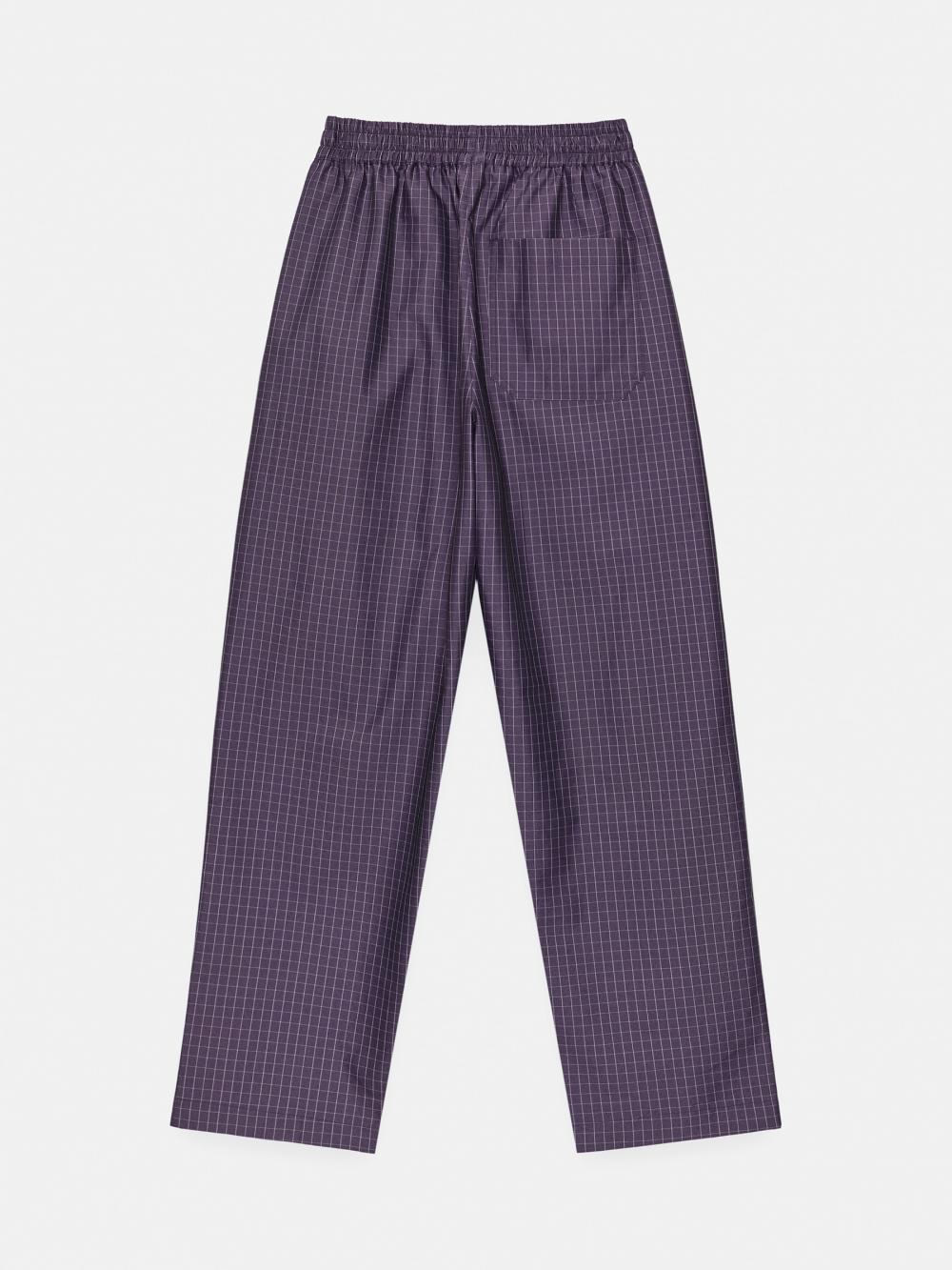 グロッシーチェックワイドバンディングパンツ (パープル) | ENZO BLUES | HANA(ハナ) #15